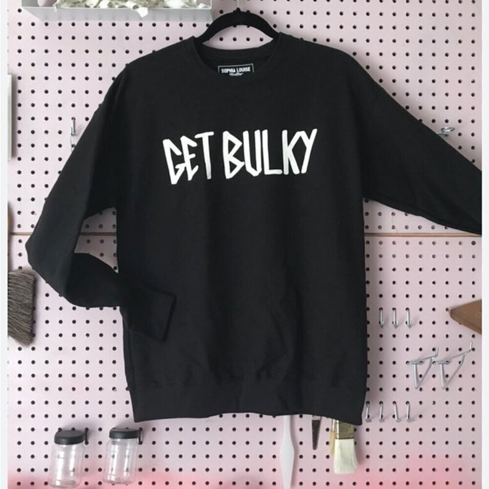 Sophia Louise Studio Black Crewneck Get Bulky Sweatshirt Women’s Size Small